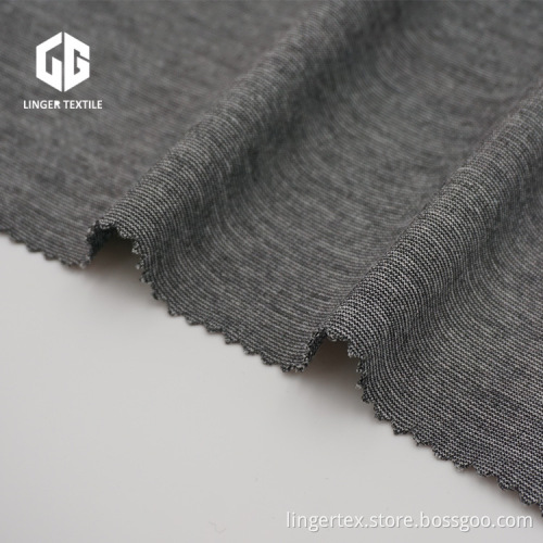 Heather Grey Polyester Rayon Spandex Roma Fabric